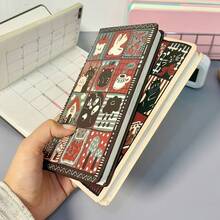 Retro Graffiti A6 Narrow Hardcover Planner Multifunctional Notebook Journal Aesthetic Writing Schedule Organizer Portable Daily Carry Student Creative Stationery High Aesthetic Minimalist Design Office Study Record Book - 白色的 - 查看 3