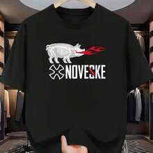 Printed T-Shirt For Men And Women - Black - View 1