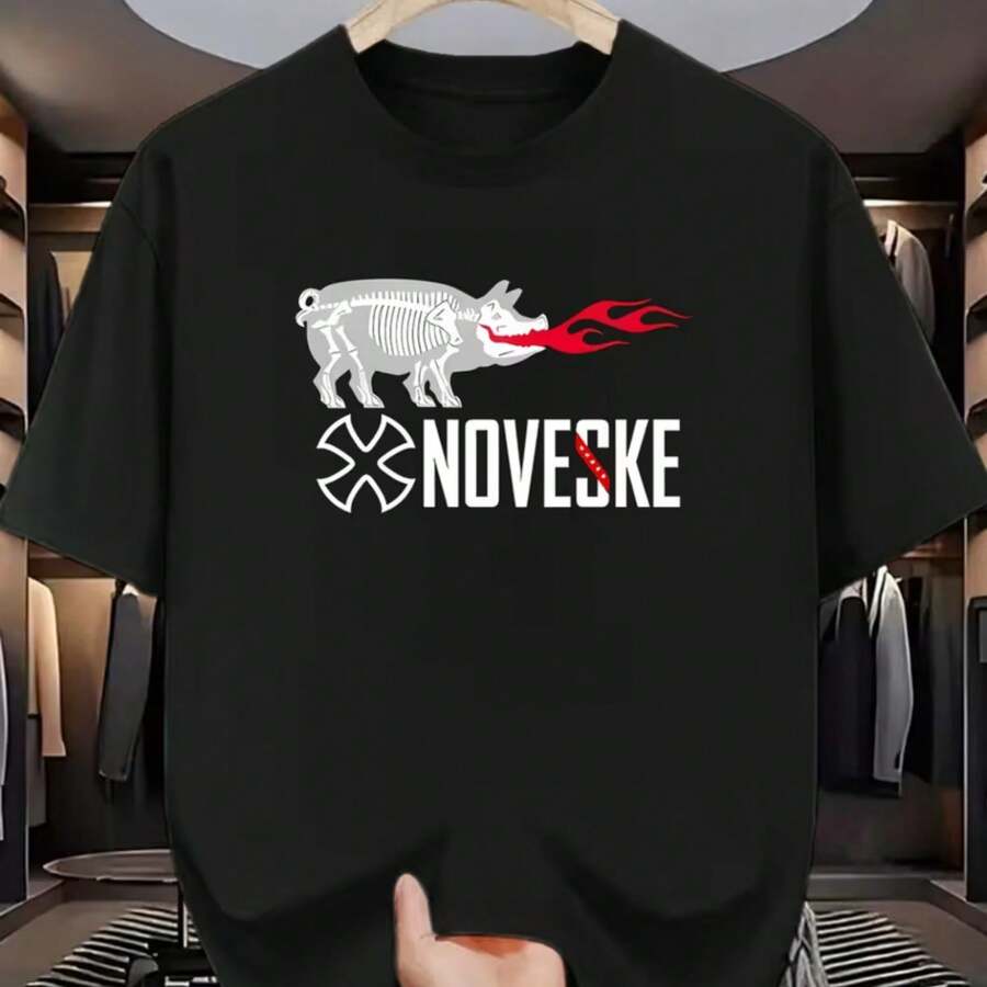Printed T-Shirt For Men And Women - Black - View 1
