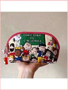 SNOOPY 1个史努比卡通可爱时尚简约包，非常适合用作铅笔盒、文具袋、化妆包、收纳袋、学生钱包、手提包，也可作为圣诞节、新年、生日、节日派对礼物。 - 彩色 - 查看 2