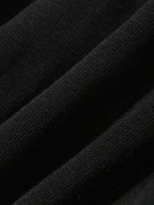 Top camisola ajustado y plisado de unicolor minimalista para uso casual y diario, verano - Negro - Ver 4