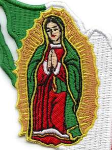1 miếng vá thêu hình Đức Mẹ Đồng Trinh Mexico, phong cách Raza Chicano, có thể ủi lên. - Nhiều màu - Xem 5