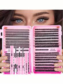MEM Bộ nối mi 640 sợi, bộ tự nối mi, từng sợi mi riêng lẻ, kiểu D-Curl, bộ nối mi bao gồm keo dán mi, dung dịch tẩy keo, gel cố định và cọ thoa mi, dễ dàng tự nối tại nhà (30D-40D-50D). Bộ nối mi thích hợp cho du lịch, sử dụng hàng ngày (phù hợp cho người mới bắt đầu), đám cưới, hẹn hò, tiệc tùng, kỳ nghỉ, cũng rất tuyệt vời làm quà tặng Giáng sinh/Halloween. - màu đen - Xem 2