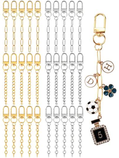 No Pendant Alloy Keychain Chains 5/10/30Pcs DIY Handmade Bag Key Chain Craft Making Parts
