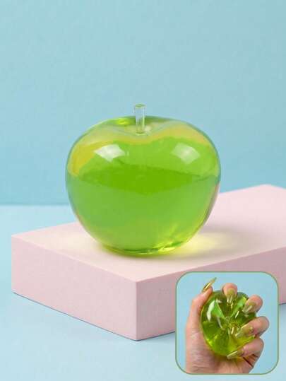 Juguete de rebote lento con forma de manzana verde de malvavisco, juguete de gelatina transparente súper suave, juguete sensorial con tema de frutas, alivio de la ansiedad, terapia manual, juguete de relajación, adecuado para adolescentes, adultos, alivio del estrés diario en el escritorio de la oficina