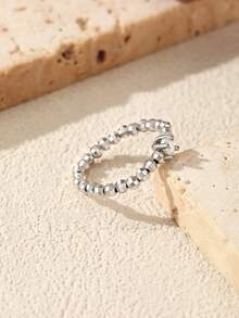 MODIAN Anillos apilables con cuentas de plata de ley 925 con accesorios de joyería fina de moda con moissanita de color D para mujeres - Plateado - Ver 10