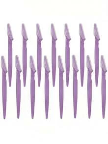 5/15/30pcs Purple Eyebrow Grooming Kit, Eyebrow Razor, Long Handle Eyebrow Trimmer, Eyebrow Care Tools, Eyebrow Shaping Tools, Exfoliating And Dead Skin Removal Tools, Razor, Precise Eyebrow Trimmer, Facial And Neck Shaving Blades, Eyebrow Tools, Household Essentials, Gift For Women, Mother's Day Gift, Grandmother Gift - Purple - View 6