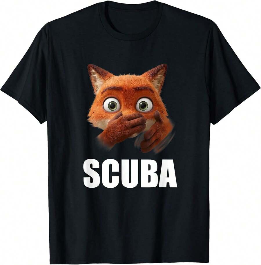 New 2026 Funny Dance Meme Fox BrainRot T-Shirt, Ideal As A Valentine's Day Gift, Suitable For Both Men And Women, Commemorative T-Shirts, Valentine's Day Items, Japanese Anime Products And T-Shirts With Popular Anime Designs. - 黑色 - 查看 1