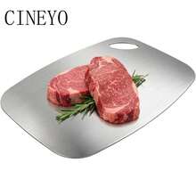 CINEYO 1pc Pure Titanium Cutting Board - Perforated Kitchen Cutting Board, Schneidebrett, Multiple Sizes In Silver Color, Chopping Board, Suitable For Cutting Meat, Vegetables, Fruits, Kitchen Accessories, Grill Accessories, Chopping Board, Barbecue - Silver - View 4