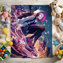 1pc S-Pider-Man Print Blanket,Retro Cartoon Style Throw Blanket,Cartoon Character Printed Blanket,All-Season Universal Nap Blanket,Character Home Decor Blanket,Modern Fashion Gift Suitable For Home Bedroom Bed Sofa Office Lunch Break Cover Picnic Blanket - Nhiều màu - Xem 1