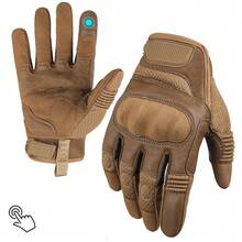 1 Pair Unisex Outdoor Full Finger Touchscreen Hard Shell Tactical Gloves, Suitable For Sports, Hiking, Cycling, Motorcycle - White - View 2
