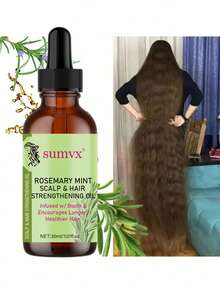 100% Pure Natural Rosemary Hair Oil - Moisturizing And Smoothing, Suitable For All Hair Types, Especially For Dry Hair And Scalp Care - 1.01 Oz/30 Ml, Natural Hair Care | Smoothing Hair Care | Moisturizing Benefits, Hair Care Products. - 30毫升 - 查看 1