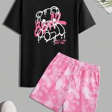 Women's T-Shirt With Sparkling Golden Cherry Design - Black - View 1