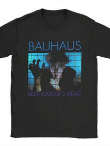 Men's Solid Color T-Shirt, Bauhaus Style, With Bella Lugosi Vampire Movie Graphic - Machine Washable, Suitable For Music Lovers And Casual Wear In All Seasons, Perfect For Travel, Home And Parties, A Great Gift For Women And Men. - 黑色 - 查看 6