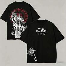 Escanor T-Shirt From The Seven Deadly Sins - A269 "Who Decided That?" Pride Sin Graphic Retro Heavy Unisex Anime Streetwear Gift For Fans - 紅色 - 查看 11