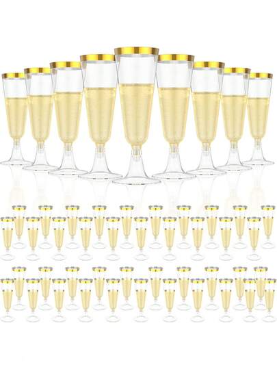 Bộ 10/20/25/30/50/100 chiếc ly champagne tái sử dụng chất lượng cao, phù hợp cho mọi loại tiệc như tiệc tùng, đám cưới, sinh nhật, ngày lễ Tình nhân, ngày của Mẹ, v.v. (Ly champagne, ly tiệc, ly sinh nhật)