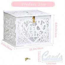 Money Box Holder For Receon, Rustic Wood DIY Envelop Gift Card W Box With Lock Ot, Brown, Large Capacity Ent Design - White - 查看 6