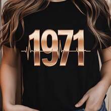 Printed T-Shirt For Men And Women - 黑色 - 查看 1