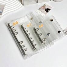A6/A7/A8/M5尺寸便携式透明活页收纳盒，透明密封本，密封本，密封本，照片收纳袋，相册，预算计划本，日记本，笔记本，可用作办公用品 - 清除 - 查看 5