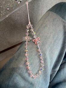 Bling Bling Handmade Beaded Crystal Cloud Phone Lanyard, Wrist Strap Phone Charm, Camera Phone Accessory - Multicolor - View 9