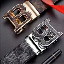Thắt lưng nam khóa tự động, thiết kế khóa chữ "B", phong cách công sở thường ngày, thích hợp làm quà tặng ngày Valentine, Ngày của Cha, Ngày của Mẹ, quà tặng ngày thứ Sáu. - Nhiều màu B - Xem 6