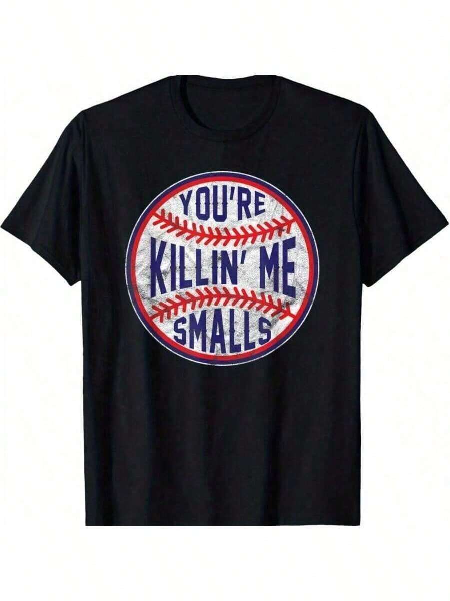 Soft, Breathable, And Fun Designer Baseball T-Shirt You're Killin Me Smalls For Kids - 黑色 - 查看 1
