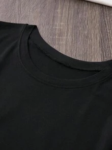 Camiseta de calle con estampado de música de los 80 y 90, talla grande para mujer, con gráficos retro de fiesta de los 80 y 90, tejido de punto de alta elasticidad, transpirable y cómoda. - Negro 5 - Ver 3