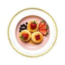 25 Pcs Clear Charger Plates 12.6 Inch Plastic Round Dinner Decorative Plates With Gold Beaded Rim For Party Wedding Birthday Bridal Shower Party Table Supply - Gold - View 10