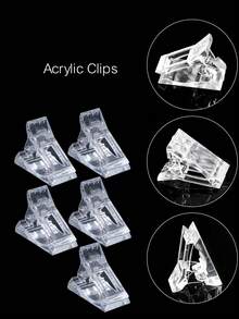 5/10pcs Clear Plastic Nail Fixing Clips – Portable Fingernail Holders For Acrylic Gel Extensions & Nail Art Manicure Salon & Home DIY Gel Nail Care Accessories - Clear - View 7