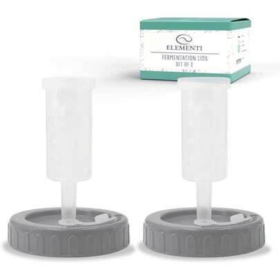 2Pcs Wide Mouth Jar Fermentation Lids, Auto Venting Fermenting Kit With  Silicone Grommet Ring Pickles Kimchi Sauerkraut Kombucha Wine Beer Cider