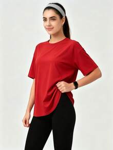 OKP 5PACK Women's Large Size Solid Color Sports T-Shirt,Ropa Deportiva Mujer Gym,Basic Urban Commute Style, Simple Elegant Fashionable Business Casual Outfit, Plus Size Clothing,Gym Clothes Women,Workout Sets Women - Multicolor - View 5