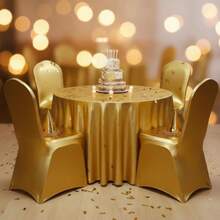 Funda elástica para Silla, decoración para Bodas, Banquetes y Fiestas Color Dorado Brillante - Oro brillante - Ver 4