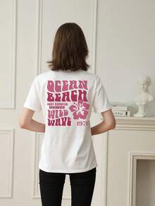 Clothing 2025 - Girls' Loose-Fitting Short-Sleeved Shirt, Medium To Large Size, Men's Summer Outfit - White - View 3