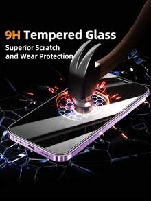 1pc - 360° Full Coverage Privacy Tempered Glass Screen Protector For IPhone 17(6.3 Inch). Compatible With IPhone 17 Pro Max, 16, 15, 14, 13, 12 And 11 Pro Max. Provides Excellent Protection, Full Coverage, Scratch Resistant, Bubble-Free. Phone Accessory, Compatible With Phone Case. - Black - View 4
