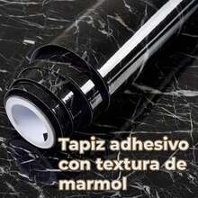 Papel Adhesivo de Mármol Brillo Alto Para Cocina Mesa - Blanco - Ver 4