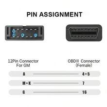 12-Pin To OBD1 To 16-Pin OBD2 Connector For ODTM - 1 - View 3