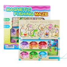 Multifunctional Wooden Magnetic Bead Maze Toy, Counting Color Shape Matching Magnetic Fishing Game For Toddlers, Improve Concentration Hand-Eye Coordination - Multicolor - View 10