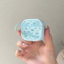 Casing Earphone Motif Ikan Kecil Berlapis Emas dengan Latar Belakang Biru Kreatif dan Modis, Kompatibel dengan Generasi ke-4, Casing Earphone Lucu Kompatibel dengan Apple Generasi ke-2/ke-3, New Pro 3, Casing Earphone Gaya Korea Pro 2, Pelindung, Casing Earphone Musim Semi/Panas, Hadiah Ulang Tahun/Liburan - Baby Blue - View 7
