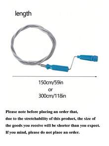 1件装钢丝管道疏通器，浴室管道清洁工具，柔性钢丝水槽排水管堵塞清除器，手动马桶搋子，弹簧式管道清洁工具，手动排水管疏通器 - 彩色 - 查看 11