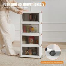 LEO IRIS 3/4/5 Layer Stackable Storage Box With Wheels - Foldable Plastic Storage Box, Suitable For Homes And Offices, Capacity Of 3 Cubic Feet, 2 Cubic Feet, 27 Inches High, Multifunctional Wardrobe And Trash Can, Space Saving Design, Suitable For Living Room, Bedroom Or Workspace, Wardrobe Organization And Storage, Flexible Storage Solution, Modern Aesthetics, Durable Structure, Storage Box, Storage Box, Household Organizing Storage Box. - Multicolor - View 12