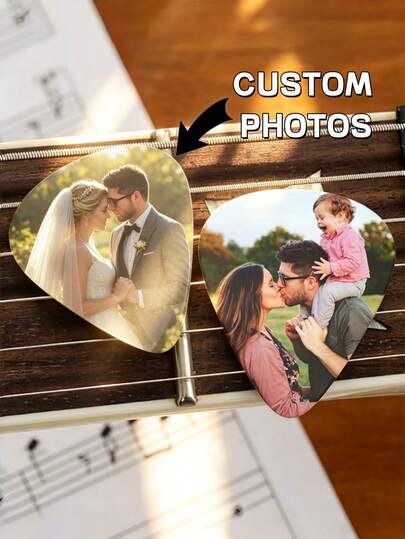 Personalized Guitar Pick, Double-Sided Printing With Custom Signature And Photo, ABS Material, Long-Lasting Use Without Deformation Or Fading, Suitable For Various Plucked Instruments, Can Be A Thoughtful Gift For Valentine's Day, Christmas, For Musician Friends And Family, Everyday Playing For Guitar, Bass, Guzheng And Ukulele, Music Accessory To Inspire Creativity, Ideal Gift For Easter, Mother's Day, Father's Day, Guitar Enthusiasts, Music Festivals And Summer
