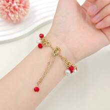 Dây đeo đồng hồ kim loại hình quả dâu tây đính ngọc trai dễ thương, dây đeo đồng hồ sang trọng, thanh lịch, tương thích với Apple Watch Series 9/8/7/6/5/SE, vòng tay độc đáo sáng tạo dành cho nữ. - Nhiều màu - Xem 7