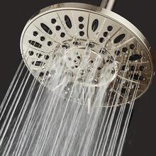 AquaDance Brushed Nickel High Pressure 6-Setting Rain Shower - Angle Adjustable, Anti-Clog Showerhead Jets, Installation-USA Standard Certified-Top U. S. - 1.8 GPM - 1,8 gallon mỗi phút + mạ niken mờ - Xem 7