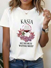 Women's Short-Sleeve T-Shirts > Cotton, With Its Unique Print, Stand Out From The Crowd. Made From A Comfortable And Breathable Cotton Fabric, It's The Perfect Choice For Everyday Wear At Home, Casual Vacations, And Parties. Flash , Blouses > Elegant Blouses. Beautiful 100% Cotton. - 白色的 - 查看 1
