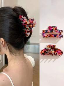 1 chiếc kẹp tóc vuông lớn họa tiết rằn ri Dopamine thanh lịch dành cho nữ, kẹp tóc acrylic màu kẹo ngọt đa năng kiểu đường phố, phụ kiện tóc thời trang chống trượt phù hợp cho các dịp lễ, tiệc tùng, sử dụng hàng ngày và làm quà tặng. Phụ kiện tóc hình cây cỏ, kẹp tóc thời trang mùa thu, mùa đông cho trang phục đi nghỉ mát, kẹp tóc mùa hè đi biển dành cho nữ. - Nhiều màu - Xem 4
