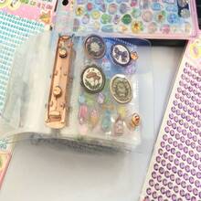 1pc A6/A7/A8/M5 Multi-Color Rose Gold Metal Transparent Binder, A6 Loose Leaf Binder, Refill Pages, Sticker Album, Transparent Sticker Book Binder, Seal Book, Sticker Book, Photo Storage Bag, Can Be Used As Photo Album, Budget Planner, Diary, Notebook, Office & School Supplies - Multicolor - View 9