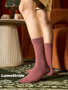 Men Crew Socks | Business & Everyday | Versatile Dress Socks | Comfortable Cotton | All-Match Style - Hot Pink - View 4