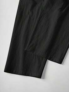 Pantalones casuales minimalistas de unicolor para mujer - Negro - Ver 9