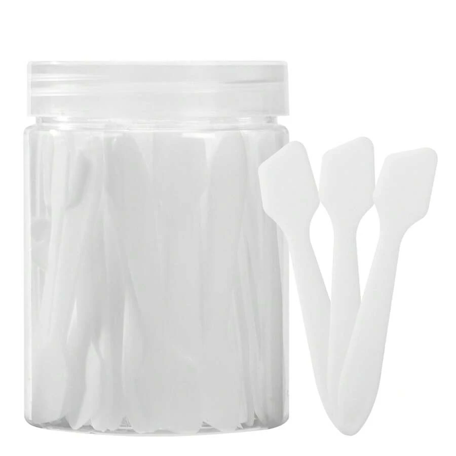 50pcs/100pcs Makeup Spatulas, Multipurpose Mini Scraper For Mixing Creams, Skincare Products Or Gua Sha Tools - Pink - View 1