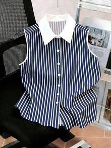 Blusa sin mangas para mujer, de verano, con diseño versátil y elegante, estampado digital de cerezas, imprescindible, alta tasa de devolución, vuelta al colegio, camisa sin mangas para damas - Blanco 2 - Ver 1